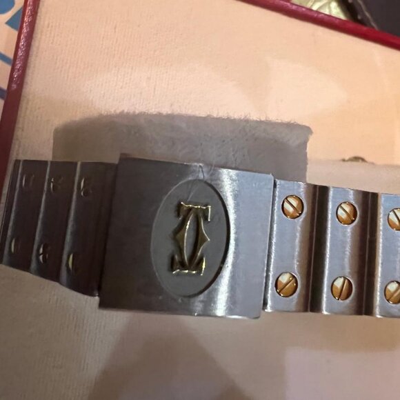 AUTHENTIC CARTIER SANTOS BBC8346 TWO TONE MEN WATCH NEAR PERFECT - Picture 6 of 8